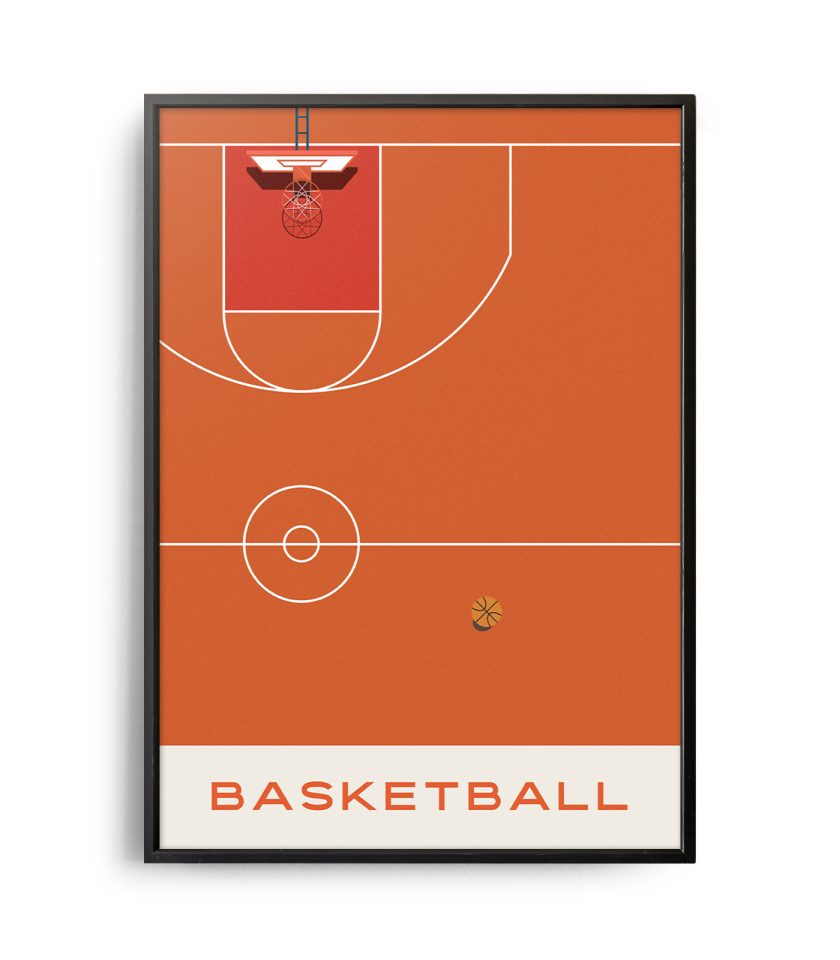 Mid-century modern Basketball poster - Weekend Poster