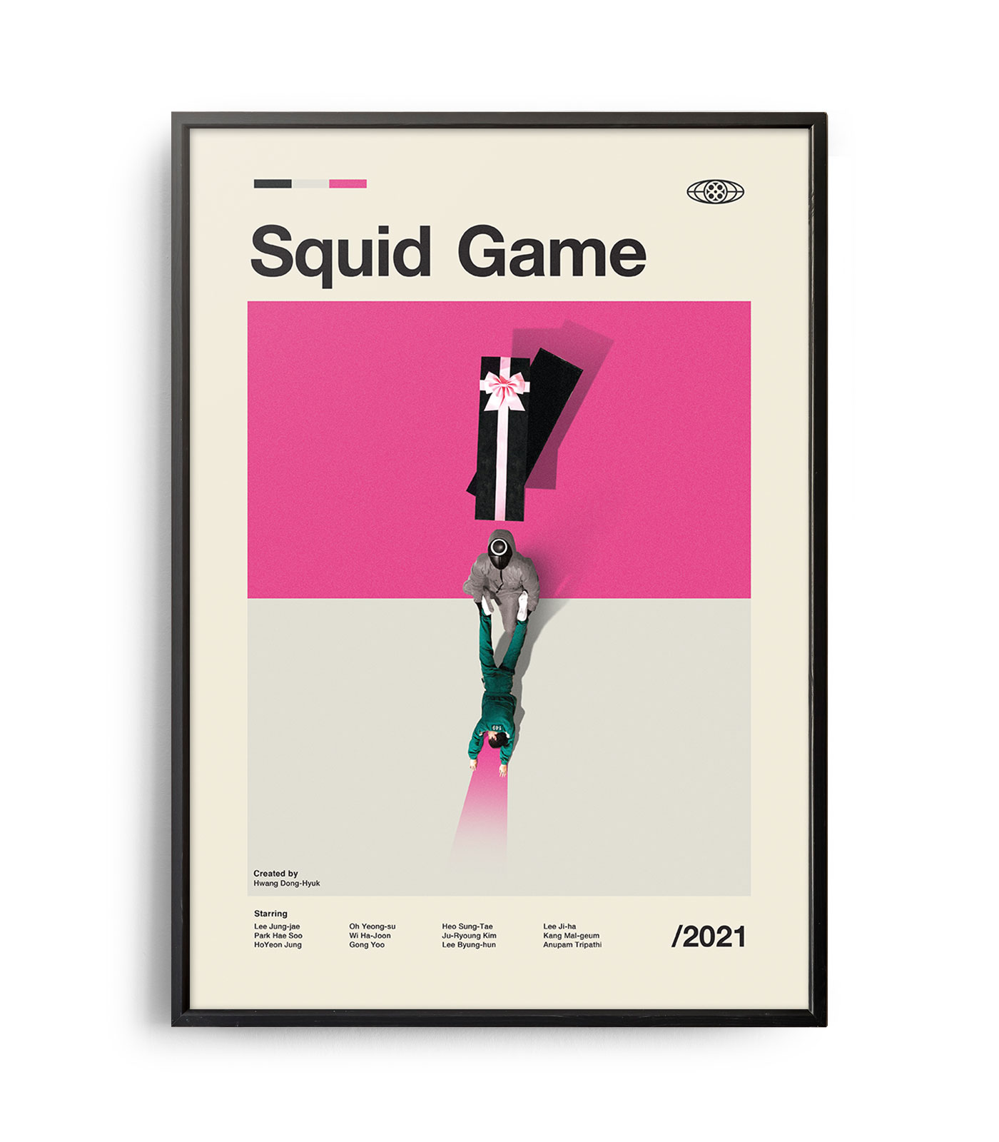 Mid-century modern Squid Game TV series poster - Weekend Poster