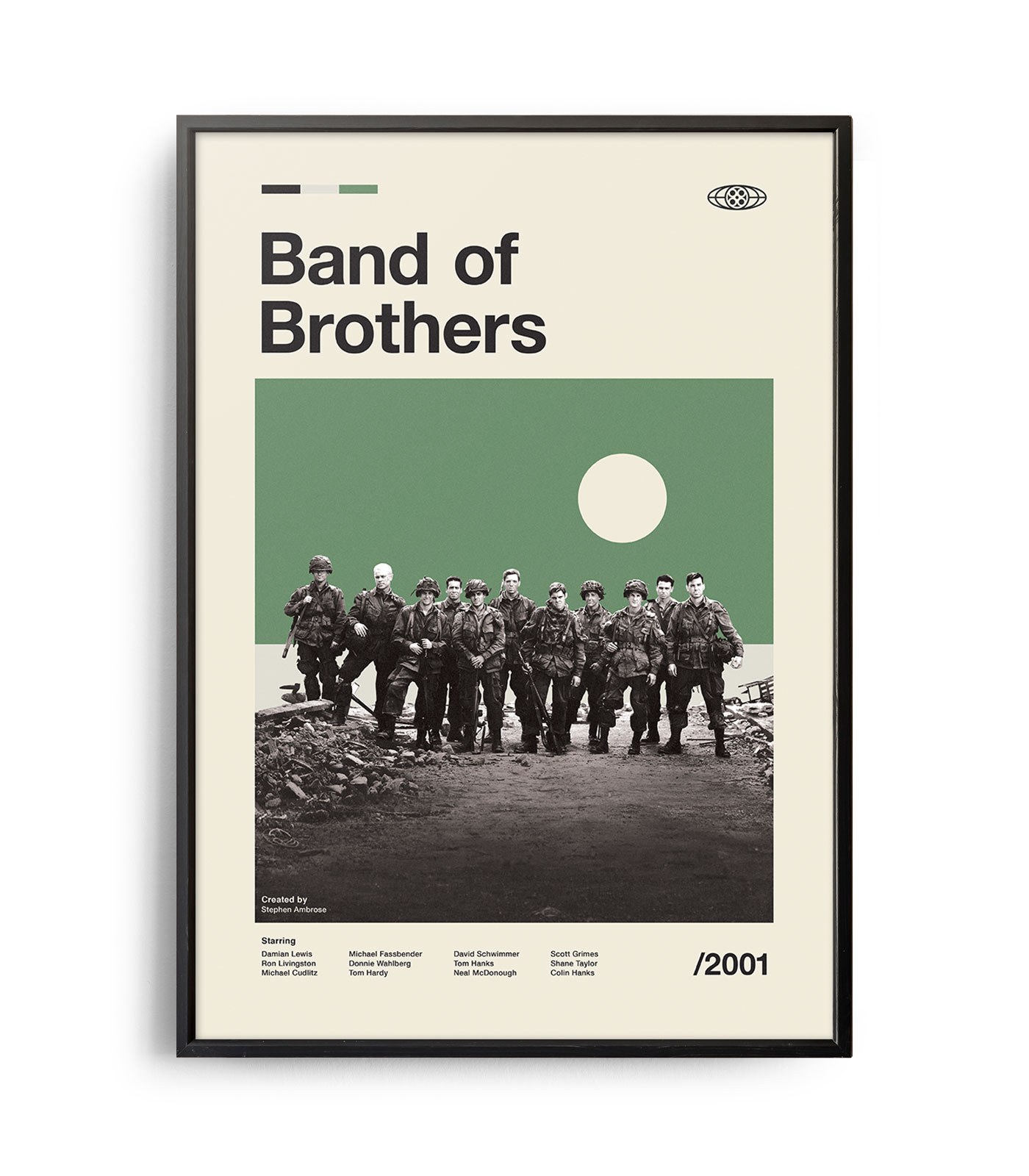 Midcentury modern Band of Brothers TV series poster Weekend Poster