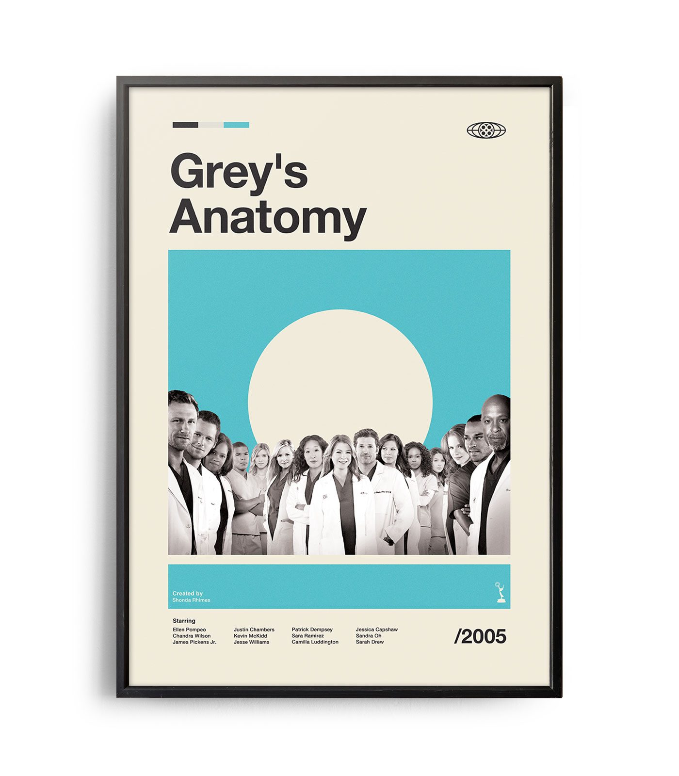 Midcentury modern Grey's Anatomy TV series poster Weekend Poster